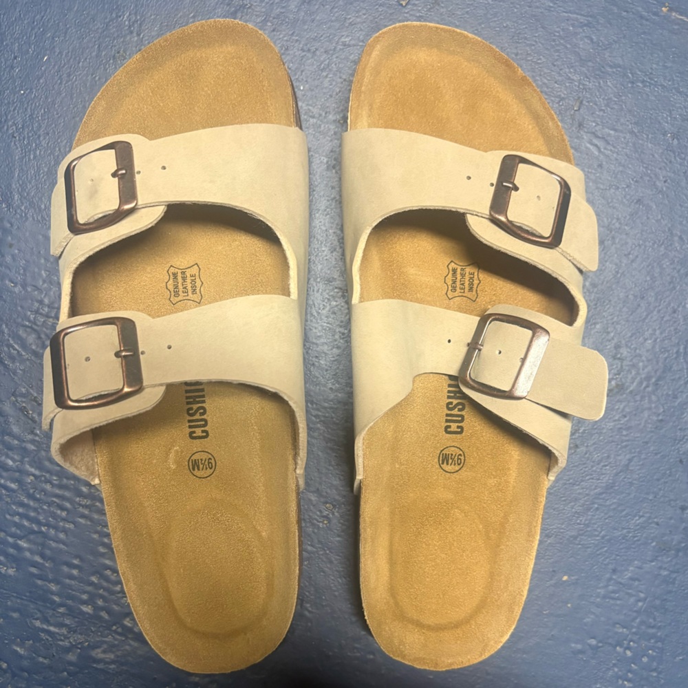 Cushionaire Beige Double Strap Sandals